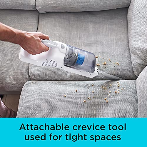 BLACK+DECKER POWERSERIES+ 16V MAX Cordless Stick Vacuum with LED Floor Lights, Lightweight, Multi-Surface, White (BHFE..