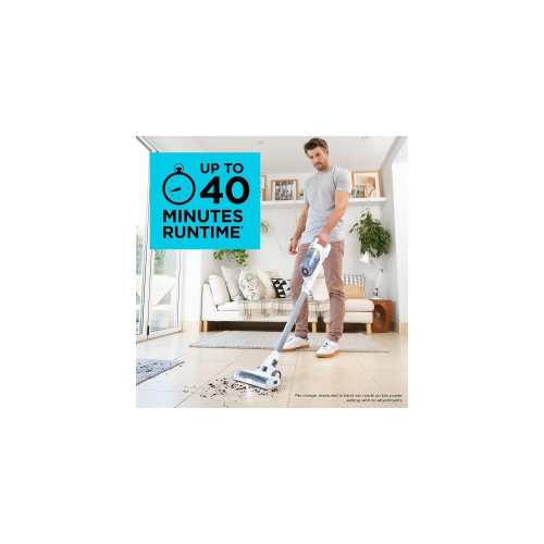 BLACK+DECKER POWERSERIES+ 16V MAX Cordless Stick Vacuum with LED Floor Lights, Lightweight, Multi-Surface, White (BHFE..