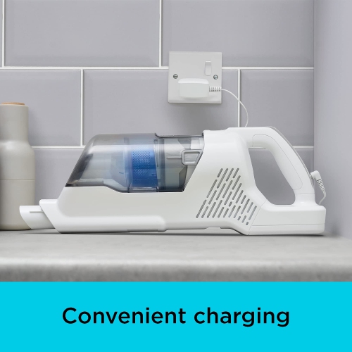 BLACK+DECKER POWERSERIES+ 16V MAX Cordless Stick Vacuum with LED Floor Lights, Lightweight, Multi-Surface, White (BHFE..