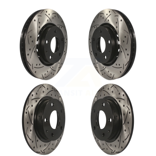 Front Rear Drill Slot Brake Rotor Kit for 2022 Mazda 3 FWD Vehicles Manufactured In Mexico KD-100611