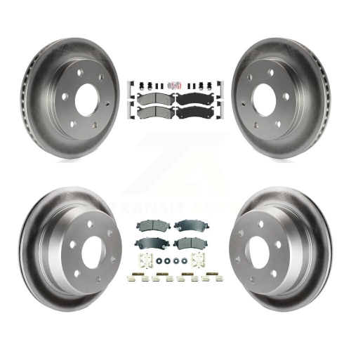 TRANSIT AUTO  Front Rear Semi-Metallic Pad Coat Brake Rotor Kit for Chevrolet Gmc Silverado 1500 Sierra Kga-105659