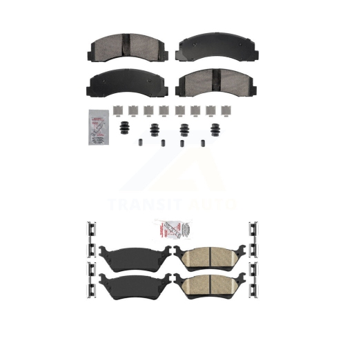 AMERIBRAKES  Front Rear Ceramic Disc Brake Pads Kit for 2018-2020 Ford F-150 With Manual Parking Knf-101860