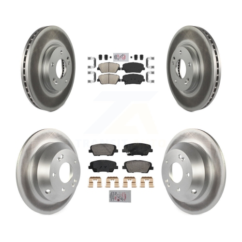 TRANSIT AUTO  Front Rear Ceramic Pads And Coated Disc Brake Rotors Kit for Hyundai Santa Fe Kia Sorento Kga-105755