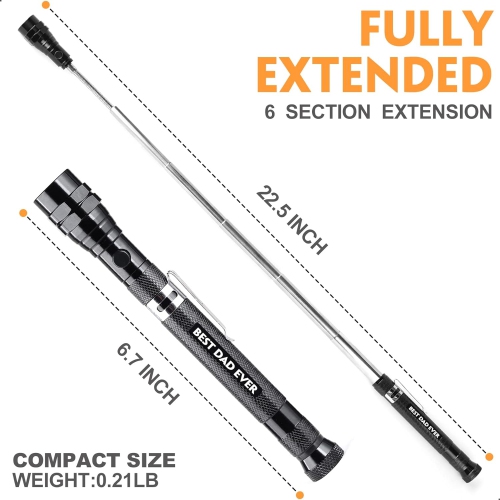 Best DAD Ever Telescoping Magnetic Pickup Tool - Birthday Gifts from Kids - Practical Christmas Presents & Stocking Stuffer for Dad