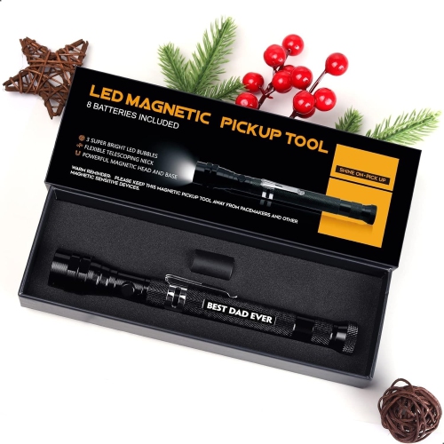Best DAD Ever Telescoping Magnetic Pickup Tool - Birthday Gifts from Kids - Practical Christmas Presents & Stocking Stuffer for Dad