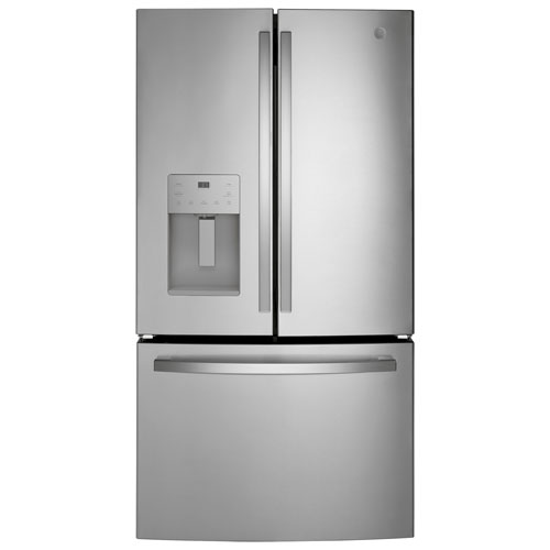 GE 36" 20.6 Cu. Ft. French Door Refrigerator with Ice Dispenser - Stainless Steel