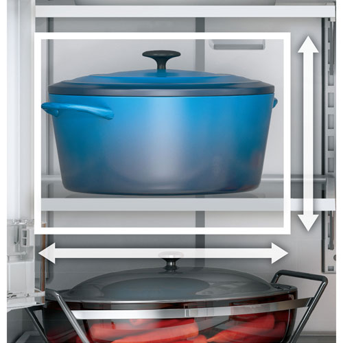 Réfrigérateur à deux portes 20,6 pi³ 36 po avec distributeur de glaçons de GE - Inox