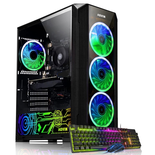 AQVIN ZForce Gaming PC | NVIDIA GeForce RTX 3050 6GB | AMD Ryzen 7 Processor | 16GB DDR4 RAM | 1TB SSD | Windows 11 Pro | 27-inch Curved Gaming