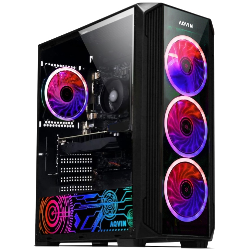 AQVIN ZForce Gaming PC ~ 24-inch Curved Gaming Monitor ~ AMD Ryzen 7 Processor ~ RTX 3050 6GB ~ 32GB RAM ~ 512GB SSD ~ Windows 11 Pro ~ RGB Keyboard