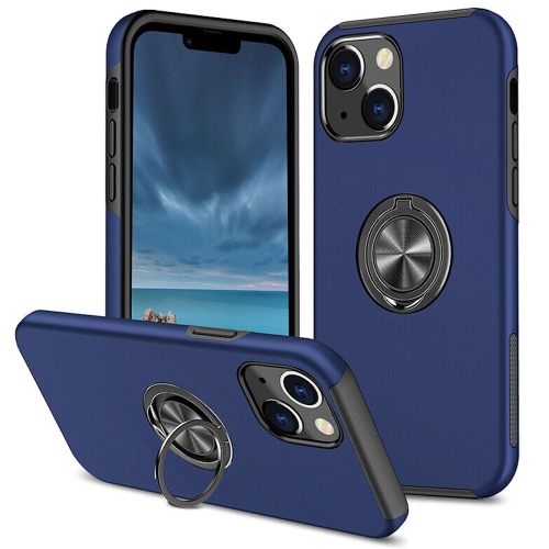 [CS] Étui support magnétique hybride invisible pour anneau pour iPhone 15 plus, bleu marine