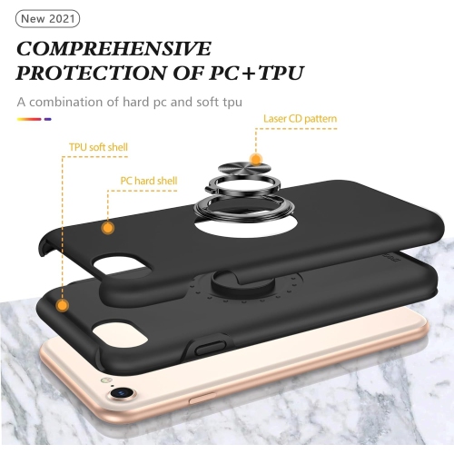 [CS] Étui avec béquille magnétique hybride invisible pour iPhone 7 plus/8 plus, rose doré