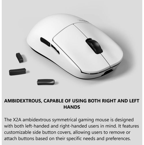 Pulsar Gamig Gears X2A Mini Black Buttons Wireless Ultralight, Ambidextrous, High Performance, Ergonomic Design, 2.4Ghz 1ms Polling Rate PAW3395 26K