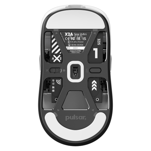 Pulsar Gamig Gears X2A Mini Black Buttons Wireless Ultralight, Ambidextrous, High Performance, Ergonomic Design, 2.4Ghz 1ms Polling Rate PAW3395 26K