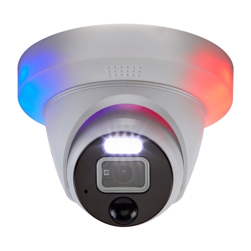 SWANN  Force 12Mp Pro Add-On Nvr Dome Ip Camera With Spotlight, Siren & Blue Flashing Lights - White In Red