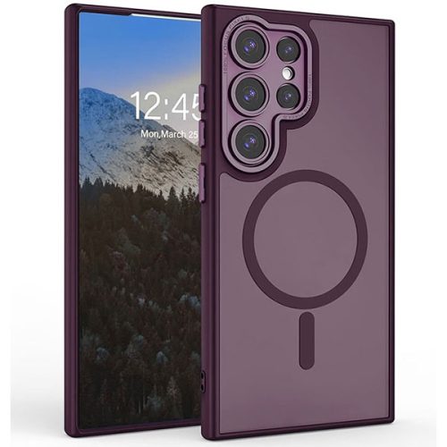 XCRS – Étui givré pour Galaxy S24 Ultra de Samsung avec MagSafe mat, protection complète pour objectif d’appareil photo, étui rigide magnétique mince