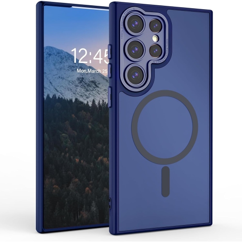 XCRS – Étui givré pour Galaxy S24 Ultra de Samsung avec MagSafe mat, protection complète pour objectif d’appareil photo, étui rigide magnétique mince