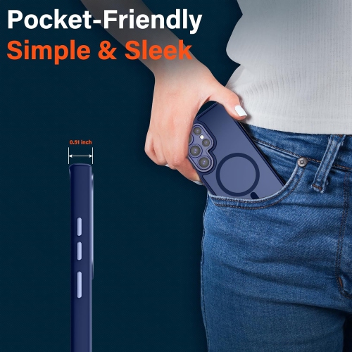 XCRS – Étui givré pour Galaxy S24 Ultra de Samsung avec MagSafe mat, protection complète pour objectif d’appareil photo, étui rigide magnétique mince