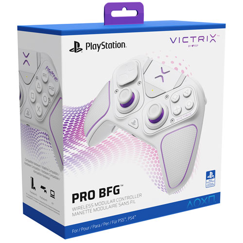 Manette de jeu sans fil Victrix Pro BFG de PDP pour PS5/PS4/PC - Blanc