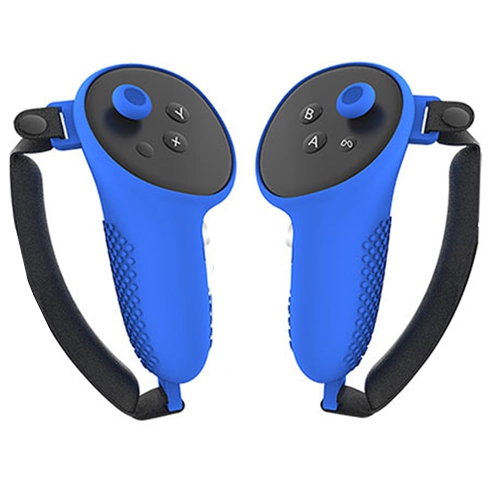 navor 7 in 1 Silicone Protective Case Cover Set for Meta Quest 3 VR Accessories Headset Controller Shell, Eyes, Face, Grip Button & Lens Cover-Blue