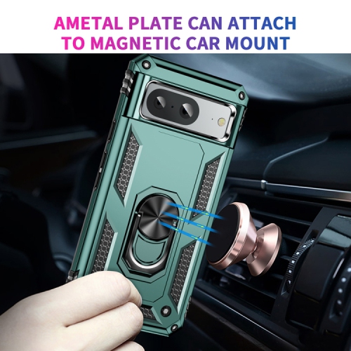 XCRS – Étui mince à deux couches, anneau magnétique intégré, béquille rotative à 360° pour Pixel 8&nbsp;A de Google