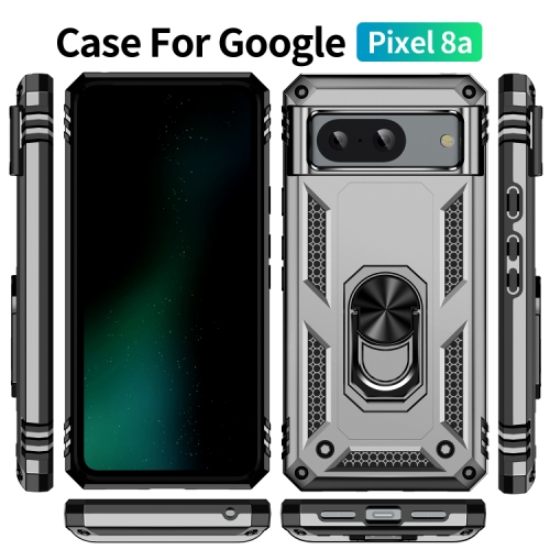 XCRS – Étui mince à deux couches, anneau magnétique intégré, béquille rotative à 360° pour Pixel 8&nbsp;A de Google