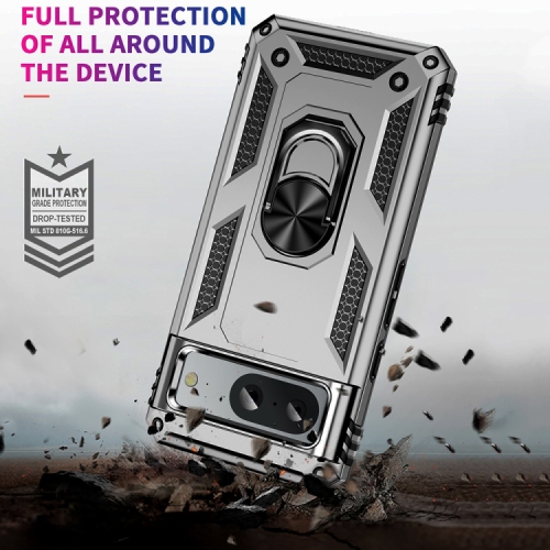 XCRS – Étui mince à deux couches, anneau magnétique intégré, béquille rotative à 360° pour Pixel 8&nbsp;A de Google