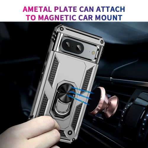 XCRS – Étui mince à deux couches, anneau magnétique intégré, béquille rotative à 360° pour Pixel 8&nbsp;A de Google