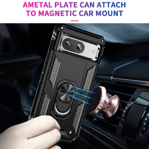 XCRS – Étui mince à deux couches, anneau magnétique intégré, béquille rotative à 360° pour Pixel 8&nbsp;A de Google