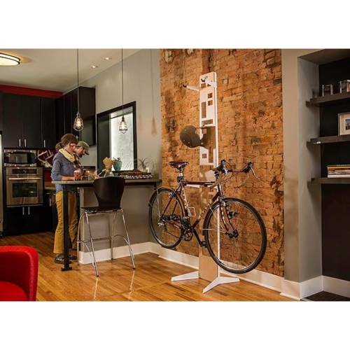 Saris The Hottie 2 Bike Storage Rack, Beautiful & Elegant Bike Stand of Wood & Steel - White