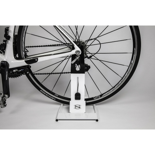 Saris The Boss Bike Stand, Foldable and Lightweight, Rear Wheel Single Bike Stand - White