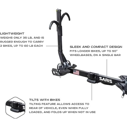 Saris Superclamp EX 4 Bike Hitch Rack, Hitch Bike Rack Transport System with 2" Hitch Compatibility