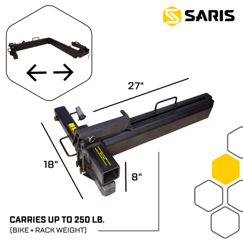 Saris Swing Away Accessory, 2" Hitch Tire Carrier Swing Adapter - Black