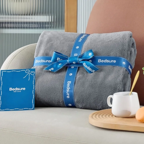 Cozy Grey Fleece Throw Blanket - Soft, Lightweight & Plush 50x60 Inches for Couch & Sofa