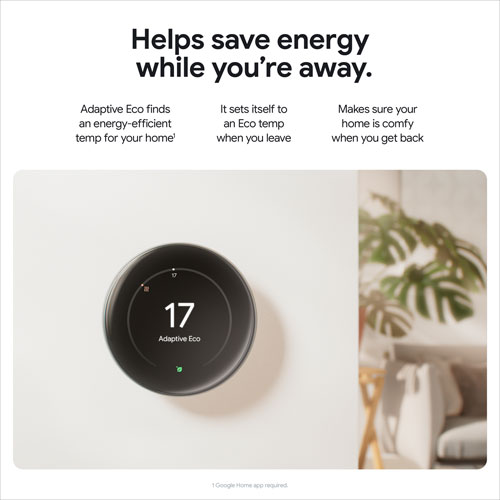 Google Nest Wi-Fi Smart Learning Thermostat - Polished Silver