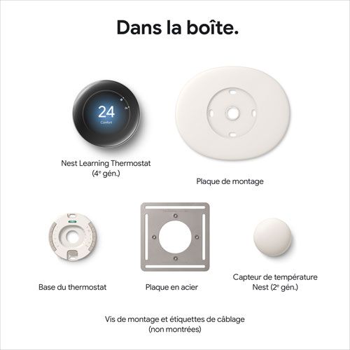 Thermostat intelligent Wi-Fi Nest Learning de Google (4e génération) - Argent poli