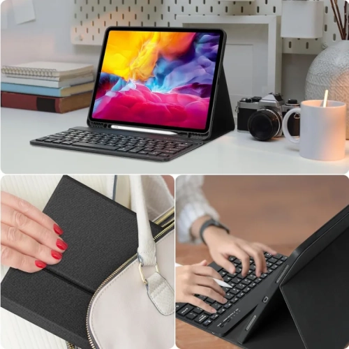 Keyboard Case for iPad Air 13 Inch 2024 & iPad Pro 12.9 Inch 2022 - Wireless Detachable Smart Magic Keyboard with Pencil Holder, Compatible with iPad