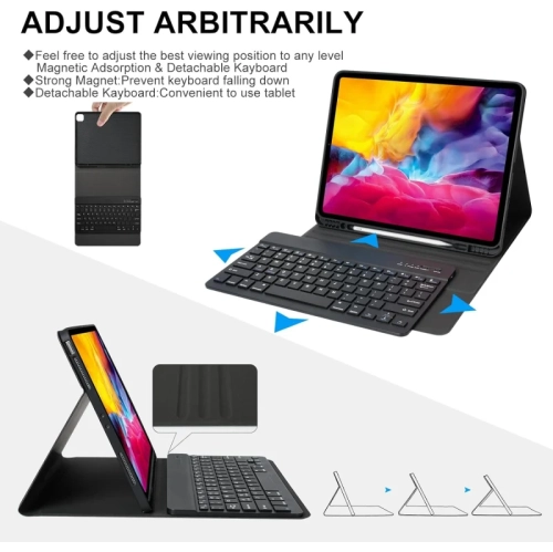 Keyboard Case for iPad Air 13 Inch 2024 & iPad Pro 12.9 Inch 2022 - Wireless Detachable Smart Magic Keyboard with Pencil Holder, Compatible with iPad