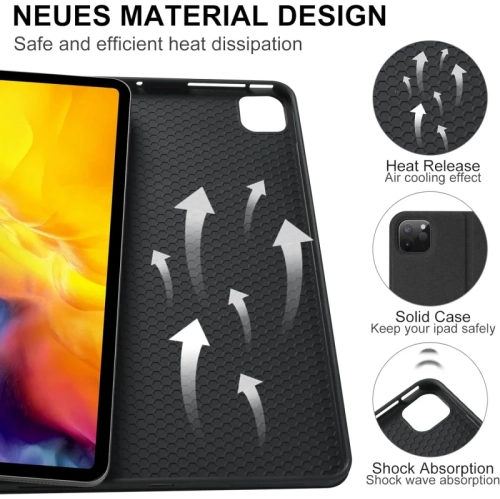 Keyboard Case for iPad Air 13 Inch 2024 & iPad Pro 12.9 Inch 2022 - Wireless Detachable Smart Magic Keyboard with Pencil Holder, Compatible with iPad