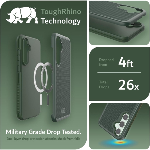 TUDIA MergeGrip Samsung Galaxy S23 FE Case Magsafe Compatible - Pine Green