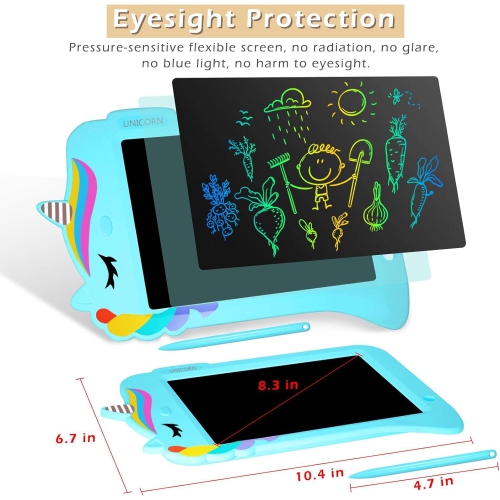 Tablette à dessin ACL, tablette à dessin pour enfants jouet à dessin jouet éducatif jouets d'anniversaire pour enfants de 2 -8 ans, bleu