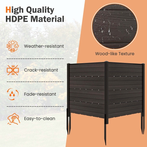 Costway 2 PCS 48" L x 46" H Air Conditioner Fence Outdoor Privacy Fence Screen