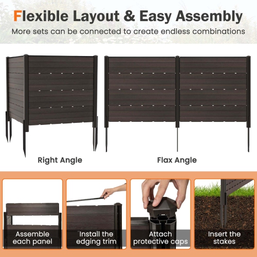 Costway 2 PCS 48" L x 46" H Air Conditioner Fence Outdoor Privacy Fence Screen