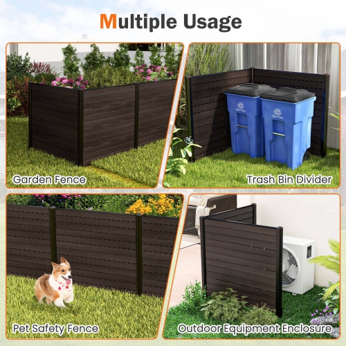 Costway 2 PCS 48" L x 46" H Air Conditioner Fence Outdoor Privacy Fence Screen