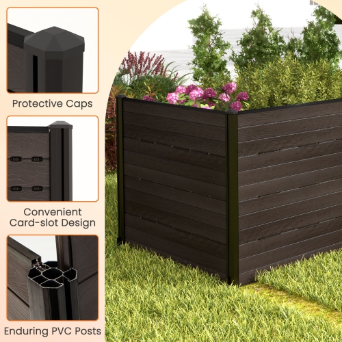 Costway 2 PCS 48" L x 46" H Air Conditioner Fence Outdoor Privacy Fence Screen