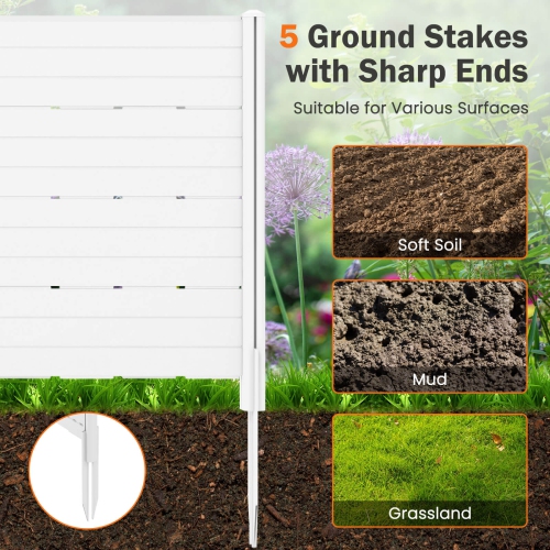 Costway 2 PCS 48" L x 46" H Air Conditioner Fence Outdoor Privacy Fence Screen