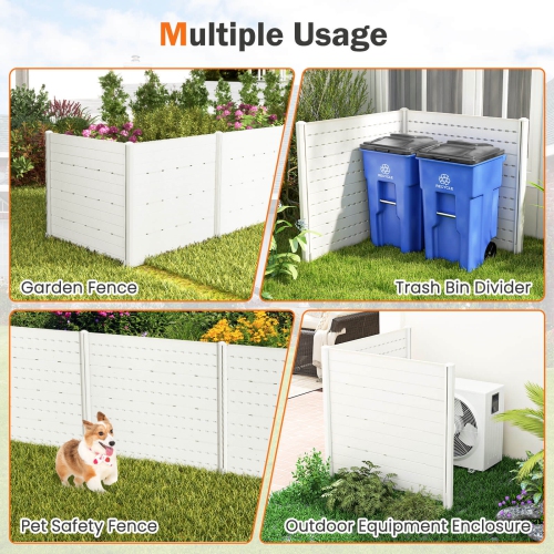 Costway 2 PCS 48" L x 46" H Air Conditioner Fence Outdoor Privacy Fence Screen