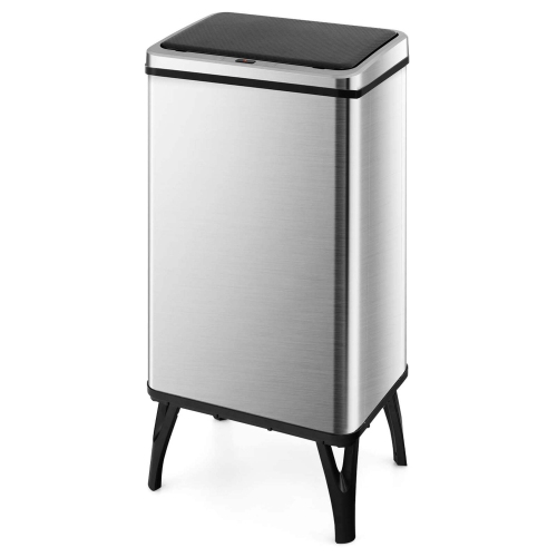 COSTWAY  Stainless Steel Trash Can 13.2 Gallon Automatic Motion Sensor Garbage Bin