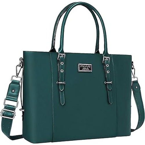 MOSISO  ‎ 16 Inch Women's Pu Leather Laptop Tote Bag Deep In Teal