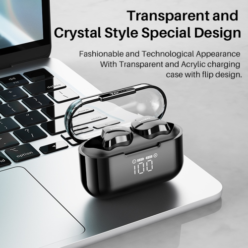 TOZO T18 Bluetooth 5,3 Écouteurs bouton stéréo sans fil autonomes IPX8 Casque d'écoute étanche à réduction des bruits d'appel avec affichage