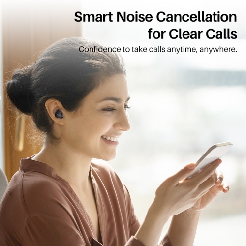 TOZO T18 Bluetooth 5,3 Écouteurs bouton stéréo sans fil autonomes IPX8 Casque d'écoute étanche à réduction des bruits d'appel avec affichage